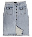 Falda denim bolsillos platón y botones