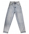 Pantalón denim semiglobo 5 bolsillos
