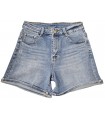 Bermuda denim 5 bolsillos y strasses neutros