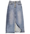 Falda midi denim con abertura