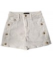 Short- Falda de sarga con botones laterales