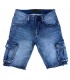 Bermuda cargo. Tela de toalla denim elástico