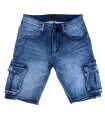 Bermuda cargo. Tela de toalla denim elástico