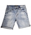 Bermuda 5 bolsillos, denim, arañazos