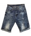 Bermuda 5 bolsillos, denim y rotos