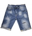 Bermuda 5 bolsillos, denim y rotos y parches