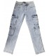Pantalón extra cargo denim conford