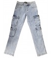 Pantalón extra cargo denim conford